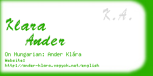 klara ander business card