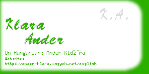 klara ander business card